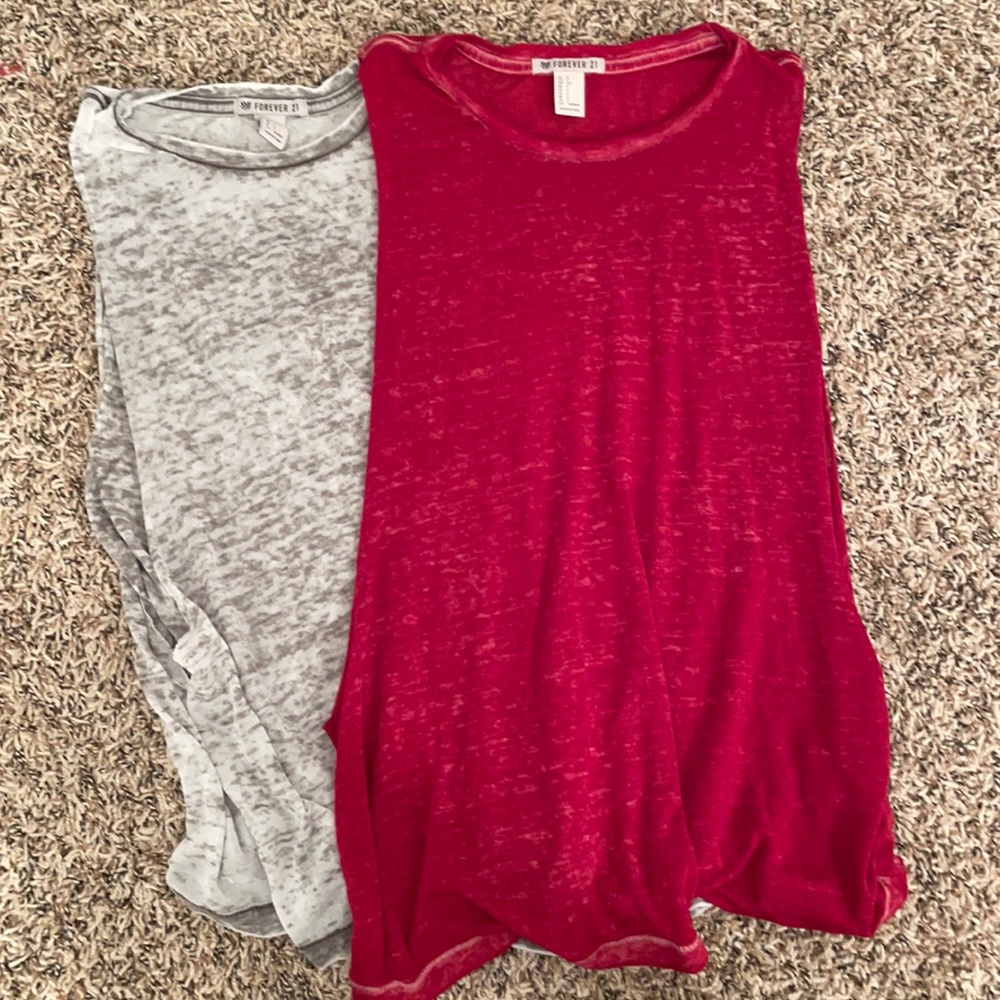 Bundle of 2 Forever 21 muscle tees Sz Small